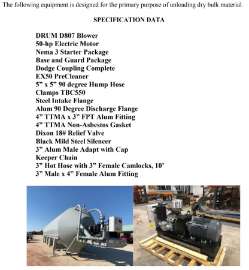 Drum D825D D807 Blower Electric or Diesel Drive Pkg - D807-MOTORETO-1000
