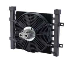 Thermal Transfer DF-11 Mobile Oil Cooler w Fan & Shroud 12 VDC, 27 max GPM, 1" NPT thermal transfer df11 mobile hydraulic oil cooler bailey hydraulics fan shroud walking trailer muncie